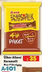 ÜLKER ALBENİ KARAMELLİ BAR ÇİKOLATA 4X40 G